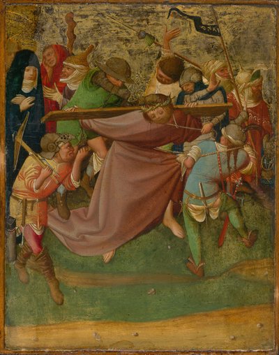 Christus draagt het kruis door Master of the Worcester Carrying of