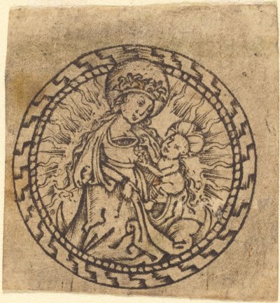 Madonna en Kind door Master with the Flower Borders