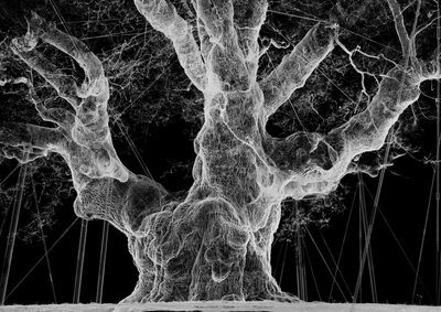 Albion, 2017 (Projector, mediaspeler, steiger, transparante film, hout, verf, spiegel, spanaccessoires) door Mat Collishaw