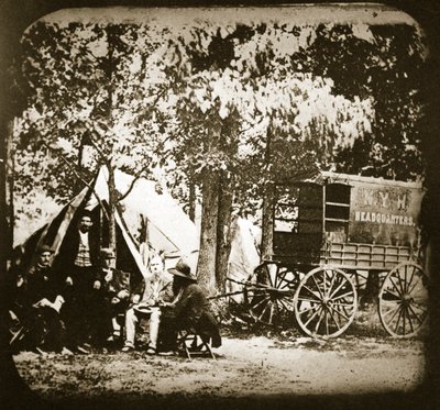 Hoofdkwartier van de New York Herald in het veld bij Culpeper Court House, 1863 door Mathew B. Brady