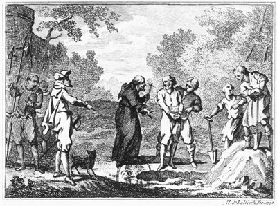 Executie van Vlaamse protestanten door Spaanse katholieken, 1790 door Mathias de Sallieth