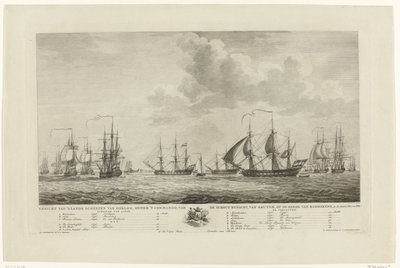 Nederlandse oorlogsvloot voor Rammekens, 1782-1783 door Mathias de Sallieth