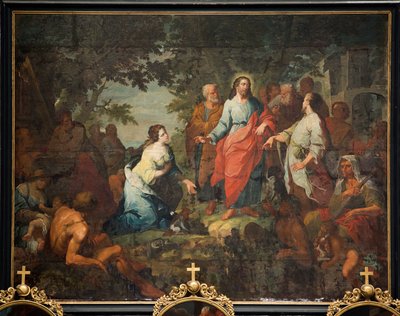 Parochiekerk (Parochiekerk Sint-Maarten). Schilderij. "Jezus en de Samaritaanse vrouw". Matthijs De Visch door Mathias de Visch