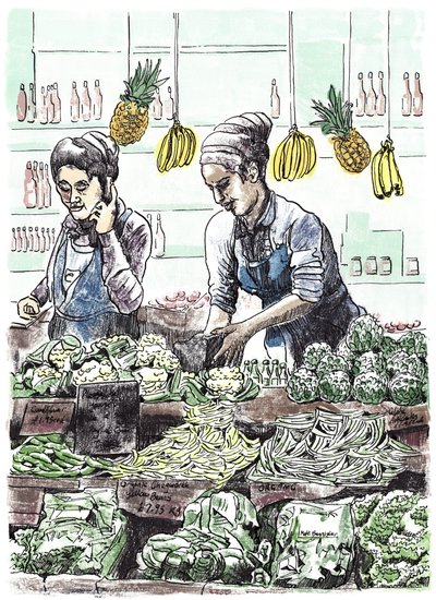 Borough Veg 2, 2013 (inkt op papier) door Matt Bannister