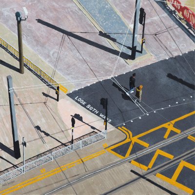Look Both Ways, 2020 (acryl op paneel) door Matt Bannister