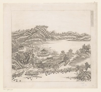 Gezicht op een deel van het keizerlijk zomerpaleis in Chengde (Jehol) te China door Matteo Ripa