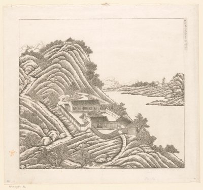 Gezicht op een deel van het keizerlijk zomerpaleis in Chengde (Jehol) te China door Matteo Ripa