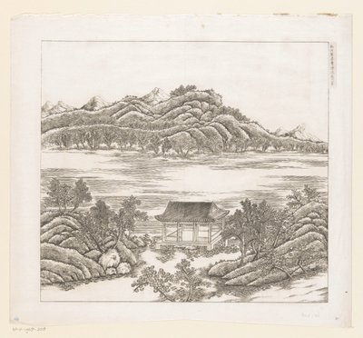 Gezicht op een deel van het keizerlijk zomerpaleis in Chengde (Jehol) te China door Matteo Ripa