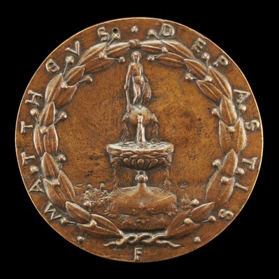 Fontein Bekroond door een Naakte Mannelijke Figuur door Matteo di Andrea de Pasti