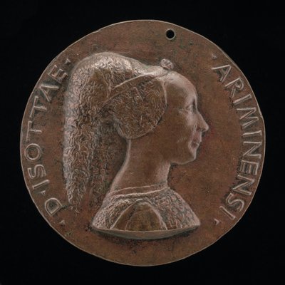 Isotta degli Atti, 1432-1474, Minnares 1446, daarna Echtgenote na 1453, van Sigismondo Malatesta [voorzijde] door Matteo di Andrea de Pasti