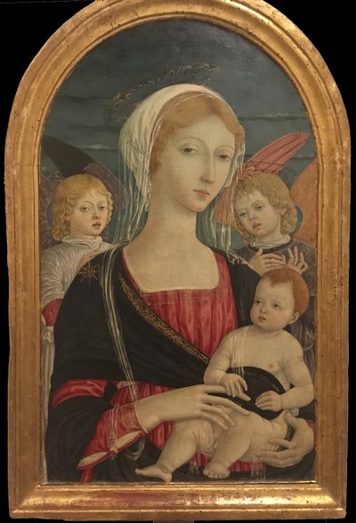 Matteo di Giovanni, Madonna met kind en twee engelen door Matteo di Giovanni