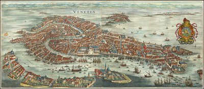 1636 Vogelvlucht van Venetië door Matthäus Merian door Matthaus Merian