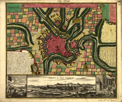 Luxemburg, een zeer beroemde vesting van het hertogdom met deze naam in de Lage Landen door Matthaeus Seutter