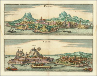 Candia, Corphu door Matthaus Merian