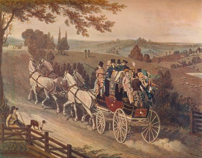 Postkoets, 1822 door Matthew Dubourg