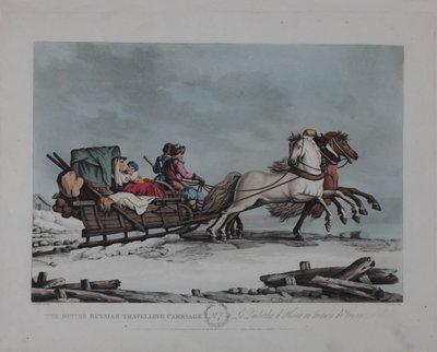 De winterse Russische reiswagen, 1810s door Matthew Dubourg