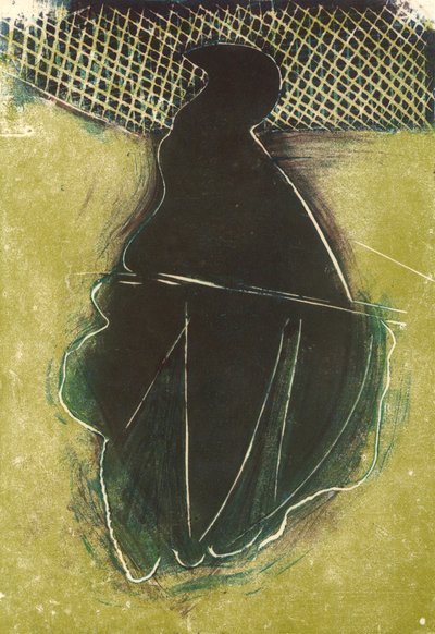 Vogel, 2018 (linoleumsnede) door Matthew Hilton