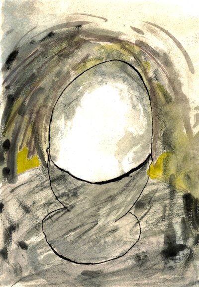 Het perfecte ei van de vrijgezel 2, 2021 (aquarel, houtskool) door Matthew Hilton