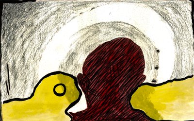 Fluister, 2021 (aquarel, pastel) door Matthew Hilton