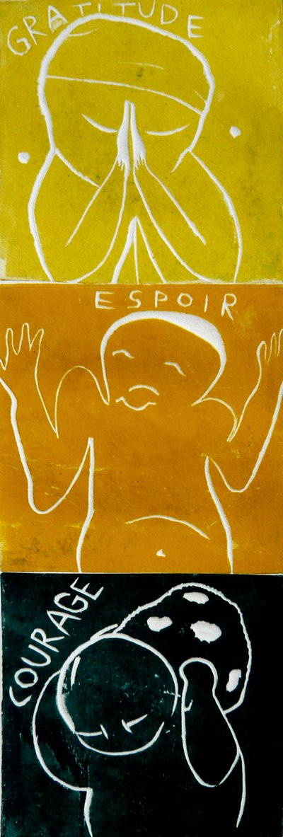 moed hoop dankbaarheid alt, 2005 (linodruk) door Matthew Hilton