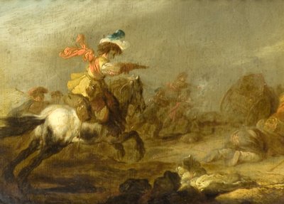 Wit Paard en Figuren door Matthias (follower of) Scheits