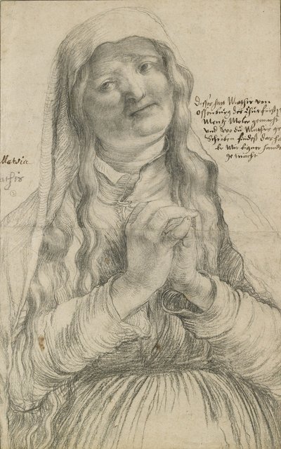 Een Bejaarde Vrouw met Gevouwen Handen, c.1512 door Matthias Grünewald