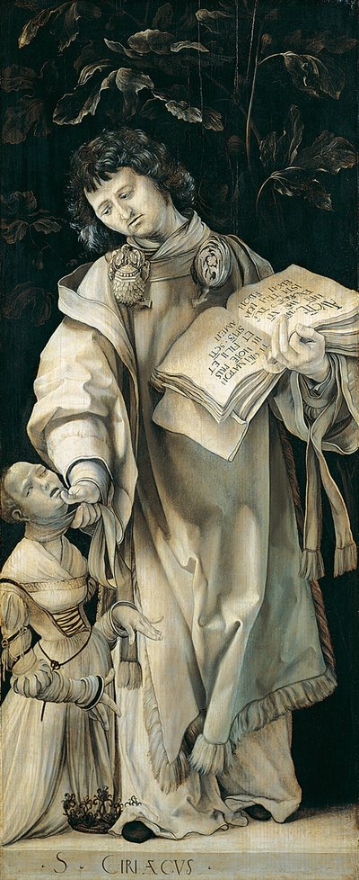 Paneel van het Heller-altaar met afbeelding van St. Cyriacus door Matthias Grünewald