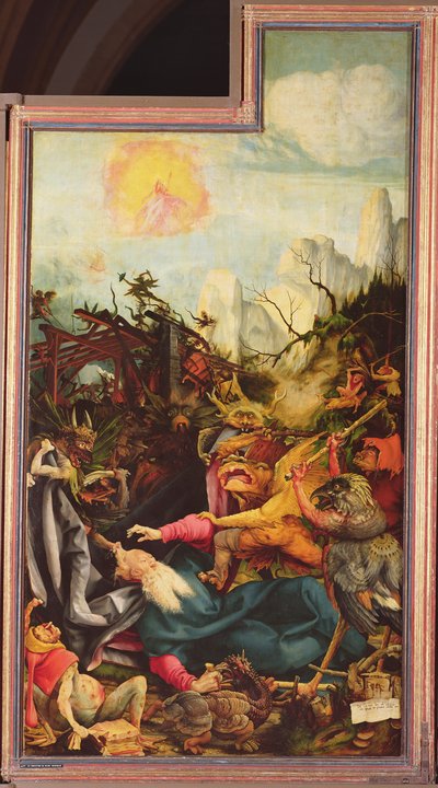 Verzoeking van St. Antonius, van het Isenheim Altaarstuk door Matthias Grünewald