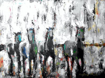 Dynamische renpaarden door Matthys Moss
