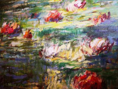Levendige waterlelies door Matthys Moss