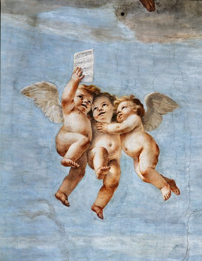 Concerten van Engelen (detail) door Mattia (1613 99) Preti