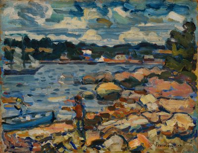 Brooksville, Maine (Rivier & rotsen) door Maurice Brazil Prendergast