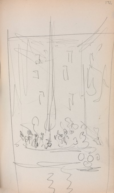 Italiaans Schetsboek: Boot met Figuren pagina 172, 1898-1899 door Maurice Brazil Prendergast