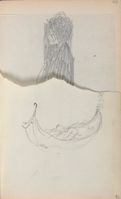 Italiaans schetsboek: Gondel, pagina 46 door Maurice Brazil Prendergast