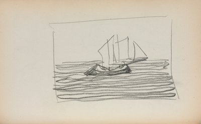 Italiaans schetsboek: Zeilboot pagina 75 door Maurice Brazil Prendergast
