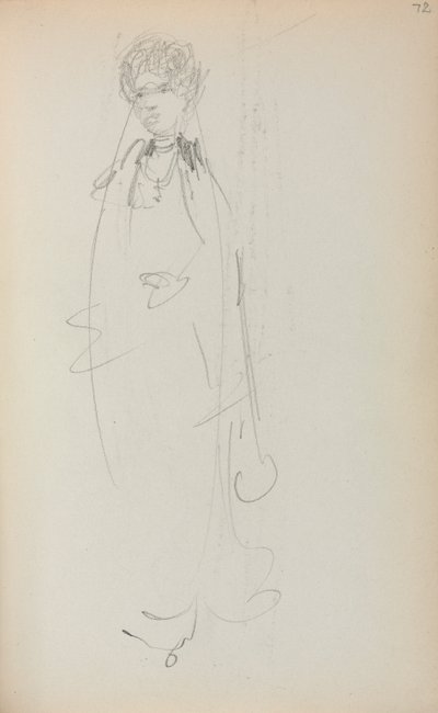 Italiaans schetsboek: Staande vrouw pagina 72, 1898-1899 door Maurice Brazil Prendergast