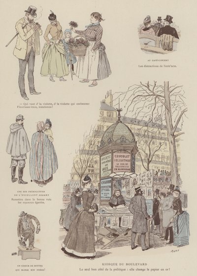 Illustratie voor Paris Brillant door Maurice Charles Mathieu Bonvoisin