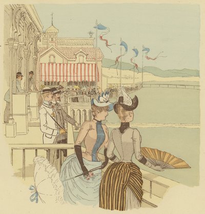 De menigte kijkt naar het duivenschieten in La Condamine in Monte Carlo, Monaco. door Maurice Charles Mathieu Bonvoisin
