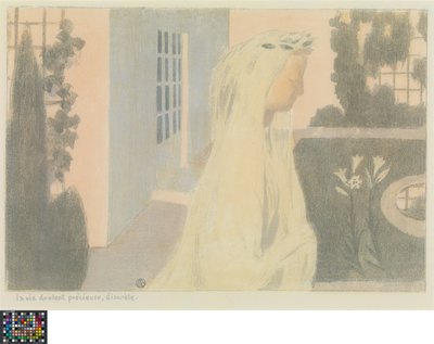 Frans: La vie devient précieuse, discrète
Nederlands: La vie devient précieuse, discrète, uit de reeks Amour door Maurice Denis