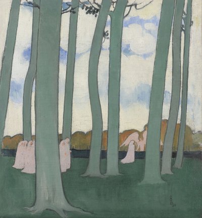 Landschap met groene bomen of beukenbomen in Kerduel, 1893 door Maurice Denis