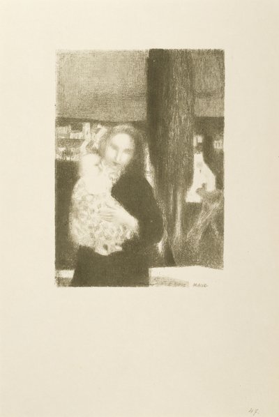 Moeder en Kind Onder een Cipres door Maurice Denis