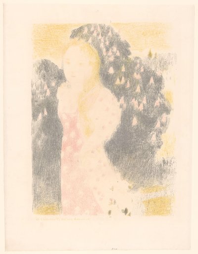 Meisje voor een bloeiende struik door Maurice Denis