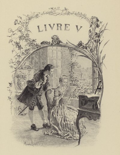 Illustratie voor Boek V van Les Confessions de Jean-Jacques Rousseau door Maurice Leloir
