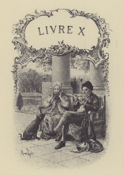 Illustratie voor Boek X van Les Confessions de Jean-Jacques Rousseau door Maurice Leloir