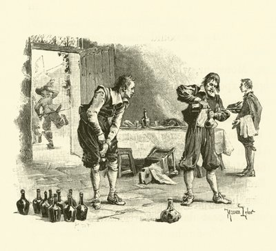 Illustratie voor De Drie Musketiers (gravure) door Maurice Leloir