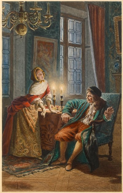 Moliere en Madeleine Bejart (illustratie) door Maurice Leloir