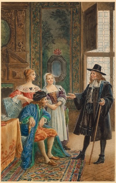 Moliere malade (illustratie) door Maurice Leloir