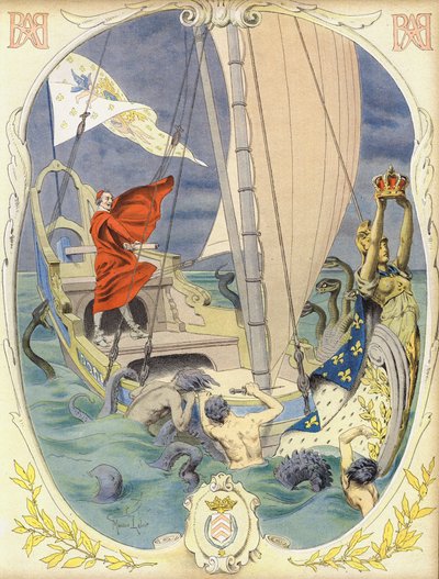Richelieu leidt het schip van de staat door Maurice Leloir