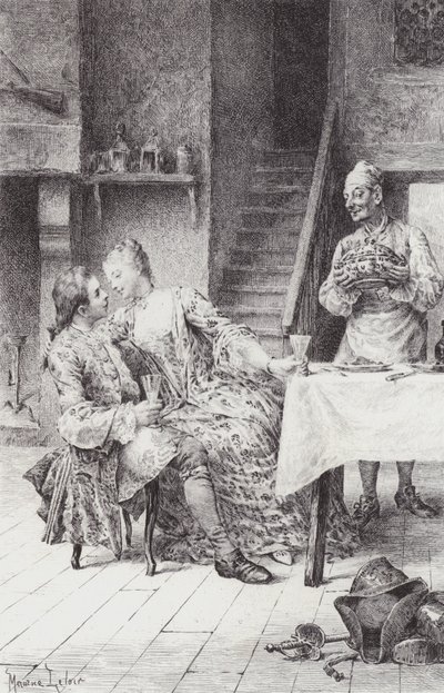 Scène uit Manon Lescaut door Maurice Leloir