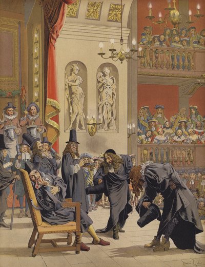 De laatste voorstelling van Molière, in Le Malade Imaginaire door Maurice Leloir